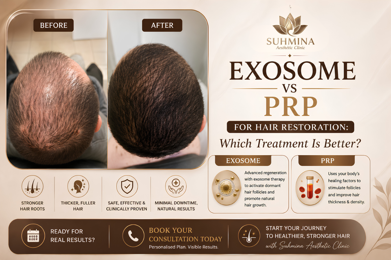 PRP vs Exosome Therapy for Hair Loss: Which One is Right For you?  2026 Comparison | Suhmina