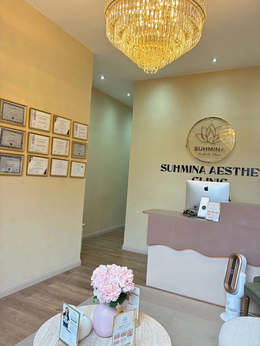 Reception at Suhmina Aesthetic Clinic, Aldershot